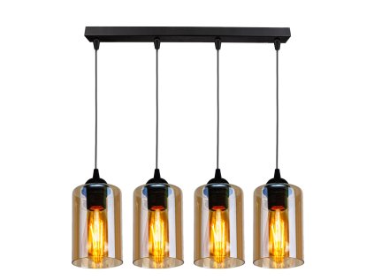 BISTRO Luster Black 4X40W E27 Brown lampshade