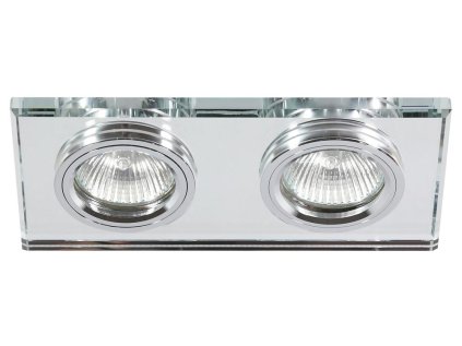 SS-21 CH/TR MR16 DUAL 2X50W Chrome Ceiling Downlight  PROSTOKĄT SZKŁO TransparentNE