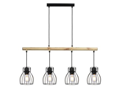 BERNITA Lamp WISZĄCA 4X60W E27 Black