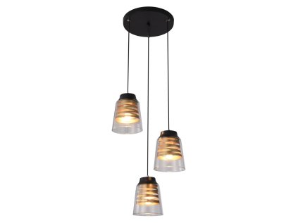 FRESNO Luster TALERZ BLACK 3X60W E27 COLORLESS LAMPSHADE