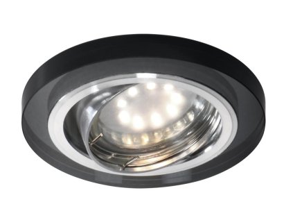 SSU-15 CH/BK MR16 Chrome Podhľadové svietidlo  Luster.  ROUND GLASS BLACK