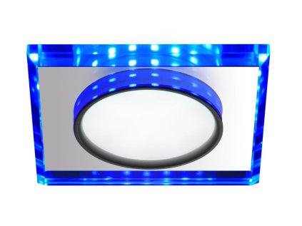 SSP-22 CH/TR+BL 8W LED 230V RING LED BLUE Podhľadové svietidlo  Luster  SQUARE  GLASS TRANSPARENT