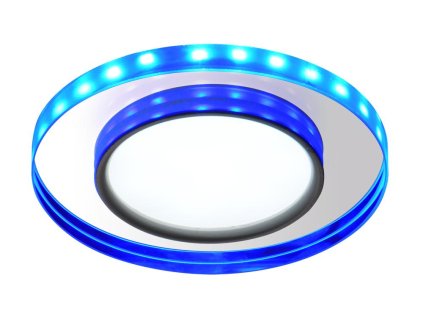 SSP-23 CH/TR+BL 8W LED 230V RING LED BLUE  Podhľadové svietidlo  Luster  ROUND  GLASS TRANSPARENT