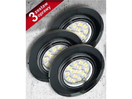 A SET OF THREE LUMINAIRES SS-15 CH/BK BLACK  3X50W GU10 WITHOUT BULB