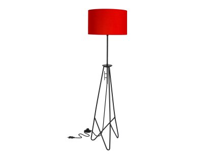 FLOAT Stojacia lampa black 1X60W E27 red lampshade
