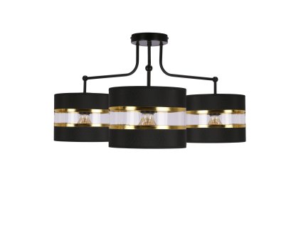 ANDY Luster lamp black 3X40W E27 black+golden lampshade