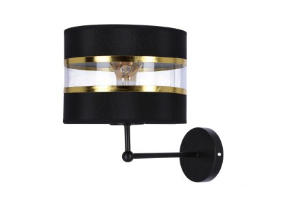 ANDY Nástenné svietidlo black 1X40W E27 black+golden lampshade