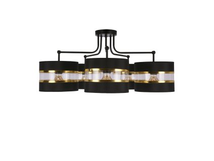 ANDY Luster lamp black 5X40W E27 black+golden lampshade