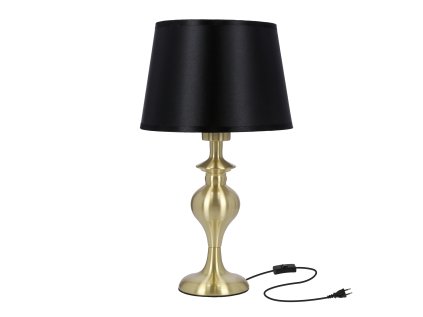 PRIMA GOLD Stolná lampa golden satin 1X60 E27 black lampshade