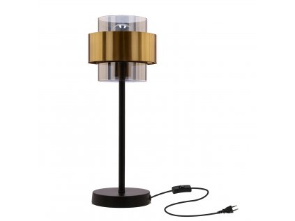 Spiega Stolná lampa black+brass 1x60w E27 smokey lapmshade