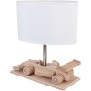 Detská stolná lampa FORMULA E27 drevo / biele tienidlo