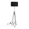 FLOAT Stojacia lampa black golden 1X60W E27 black lampshade