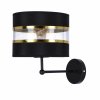 ANDY Nástenné svietidlo black 1X40W E27 black+golden lampshade