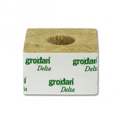 Grodan pěstební kostka 100x100x65mm - velká díra 42x40mm (Množství 1 ks)