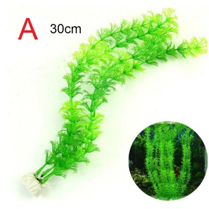 Umělé rostliny do akvária (Akvarijní rostliny Zelená - 10cm (B))