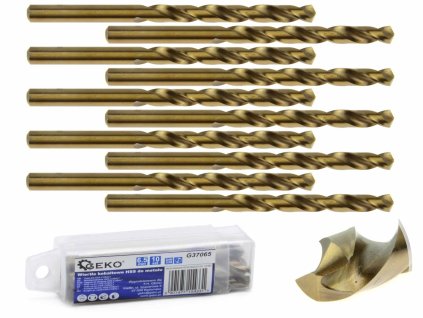 Kobaltový vrták do kovu HSS Co, DIN 338, 6,5mm, 10ks, Geko G37065