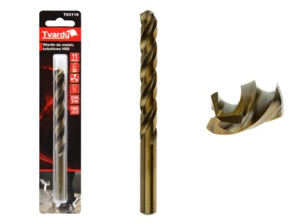 25907 kobaltovy vrtak do kovu hss co m35 din 338 11mm tvardy geko t03110