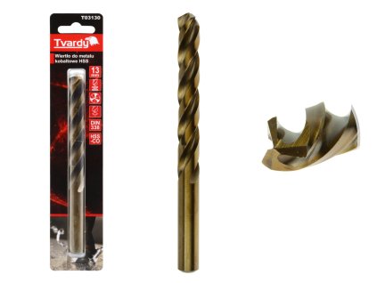 25820 kobaltovy vrtak do kovu hss co m35 din 338 13mm tvardy geko t03130