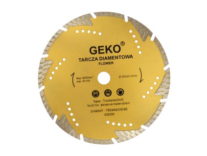 18770 kotouc rezny diamantovy segmentovy flower 230x22 23mm profi geko g00290