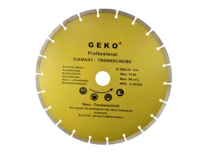 18704 kotouc rezny diamantovy segmentovy 300x8x32mm profi geko g00254
