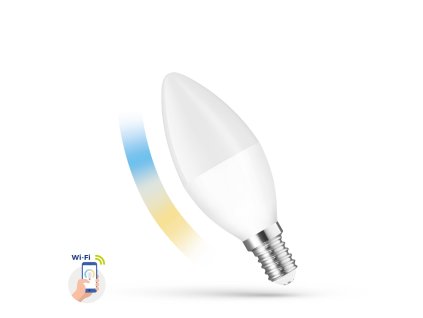 LED žárovka svíce E 14 230V 5W CCT+DIM Wi Fi SMART, SPECTRUM WOJ14413