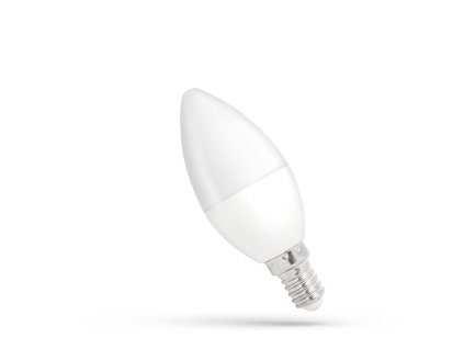 LED žárovka svíce E14 230V 6W studená bílá, stmívatelná, SPECTRUM WOJ14383