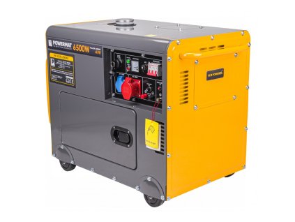 Naftový generátor proudu elektrocentrála AVR 230 400V 6500W + KOLEČKA, Powermat PM AGR 6500MD PM1224 1