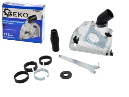 26804 odsavaci kryt transparentni 125mm pro uhlove brusky 115 125mm geko g80257