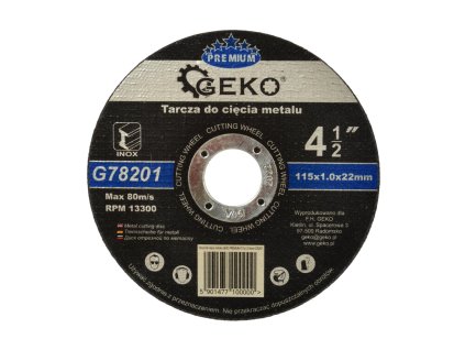 Řezný kotouč na ocel, nerez 115x1x22,2mm PREMIUM Inox, Geko G78201