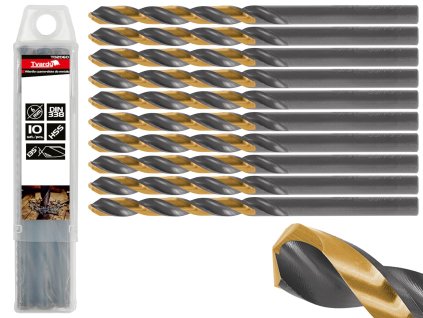 25694 vrtak do kovu hss tin din 338 6mm 10ks tvardy geko t02060