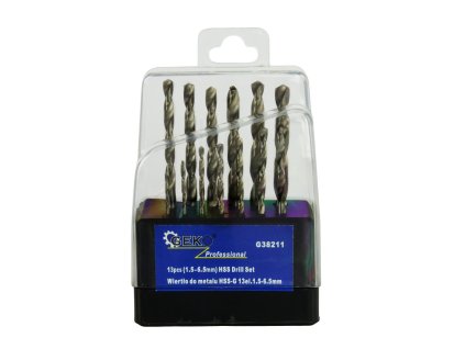 25526 vrtaky do kovu sada 13ks 1 5 6 5mm hss profi geko g38211