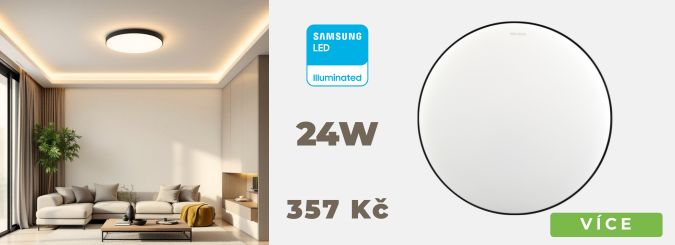 LED stropní lampa GLOW 24W Samsung LED černá - neutrální bílá