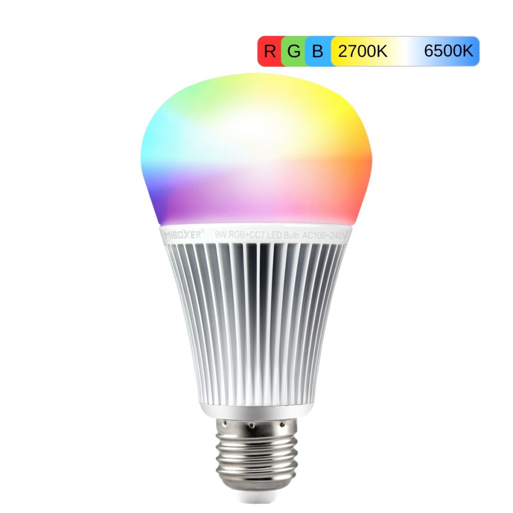 LED žárovka 9W E27 DUAL WHITE + RGB