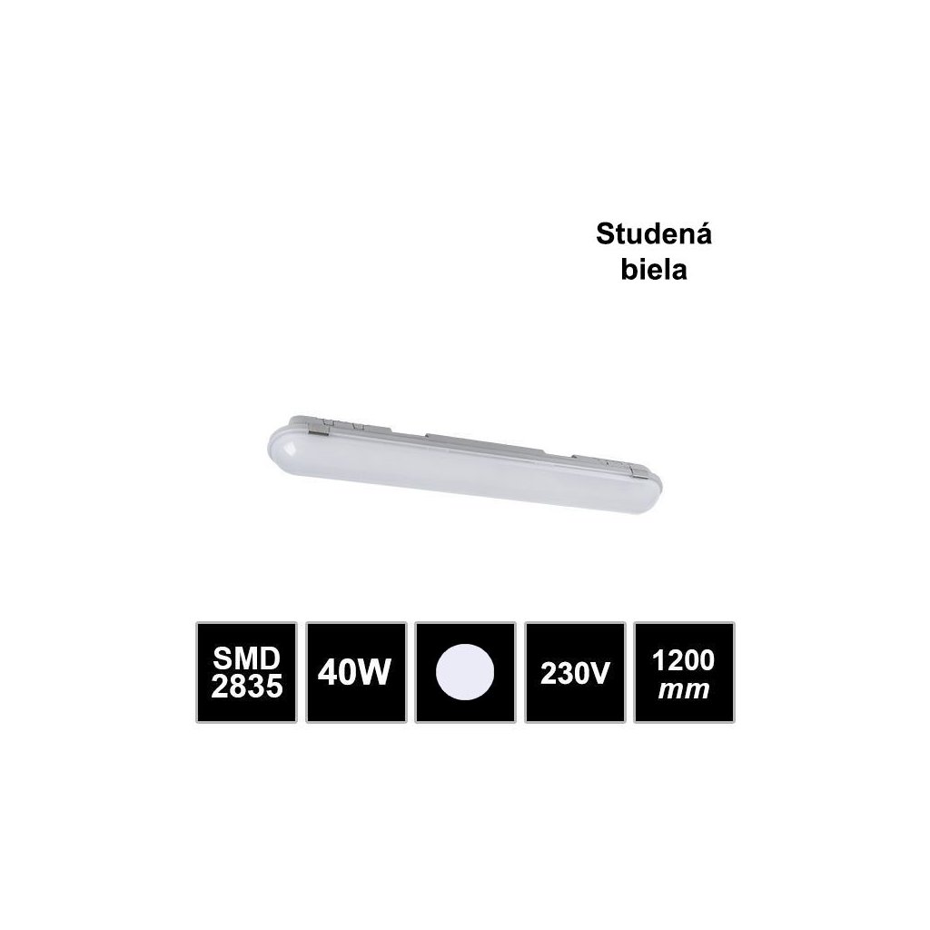 7708 vodeodolne stropne led svietidlo 40w 1200mm 6000k 6400k ip65