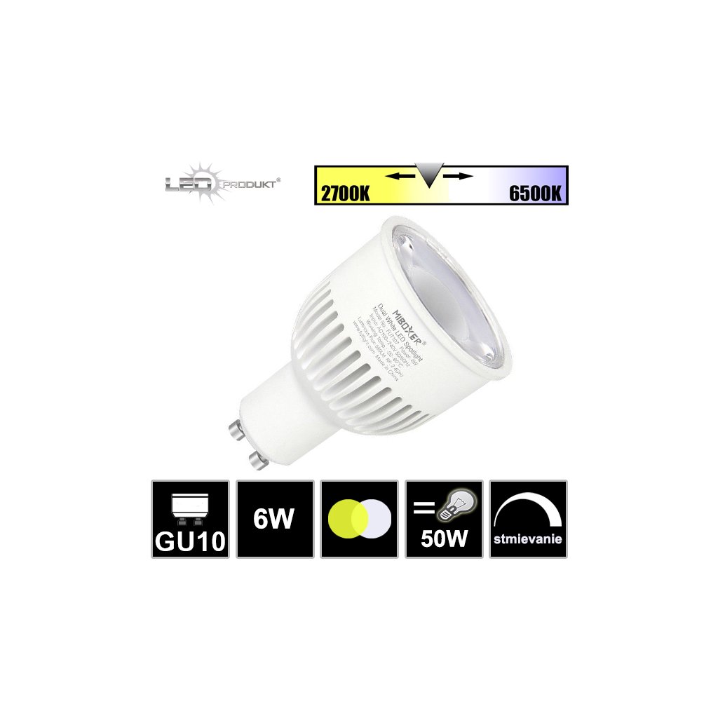LED žárovka GU10 6W DUAL-WHITE