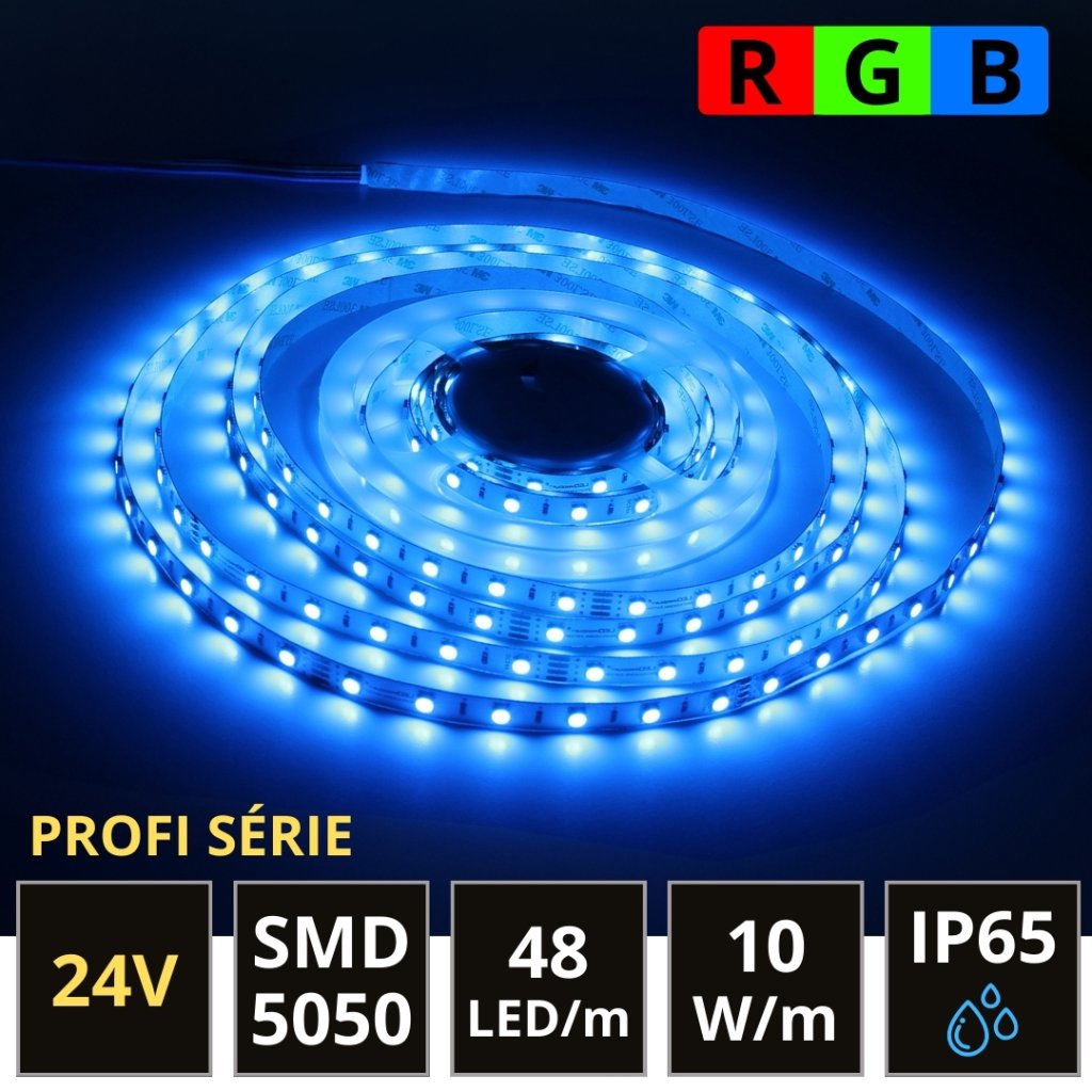 5m PROFI LED pásek SMD5050 10W/m RGB 48LED/m IP65 24V