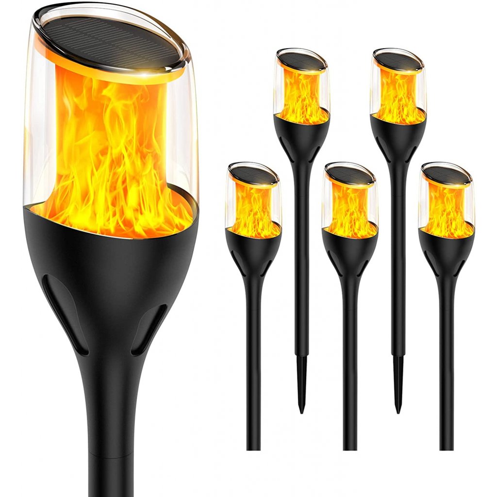 LED solární lampa - Imitace plamene