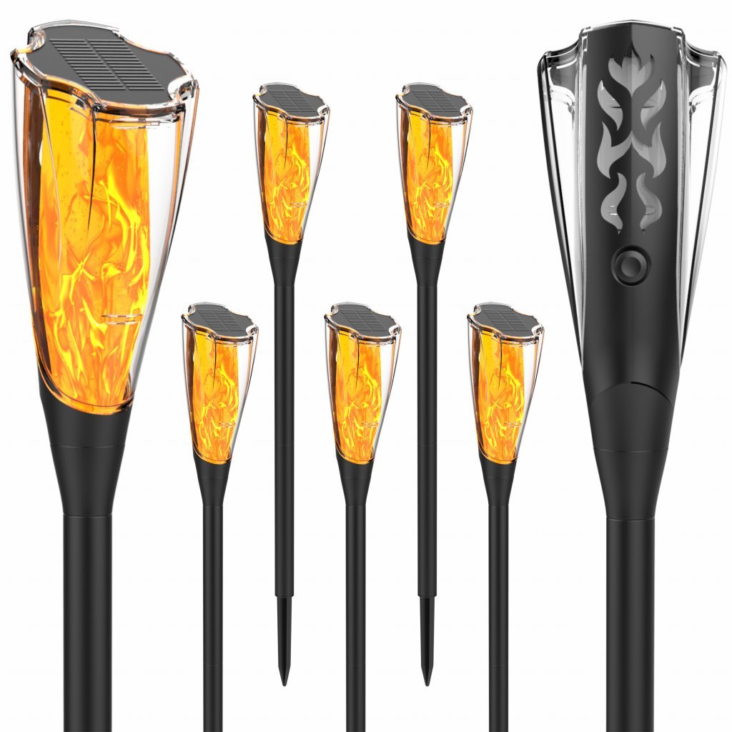 LED solární lampa - Imitace plamene