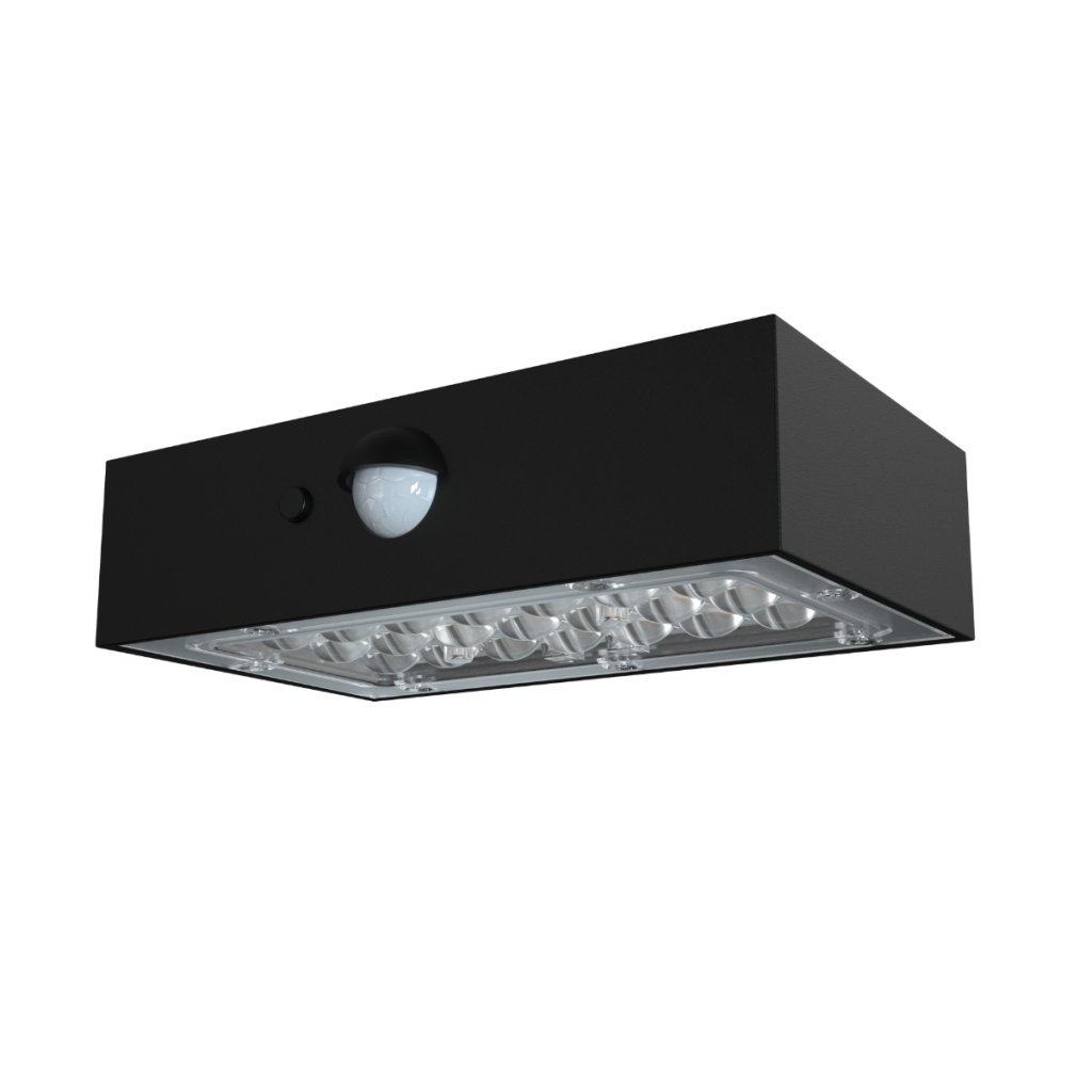 LED solární svítidlo Brick - černé 350lm