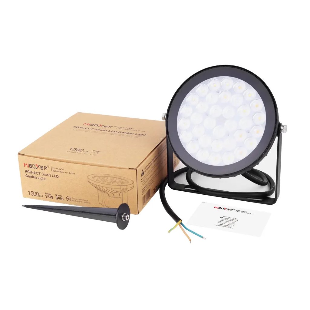 LED zahradní reflektor 15W RGB+Dual-White (2.4GHz)