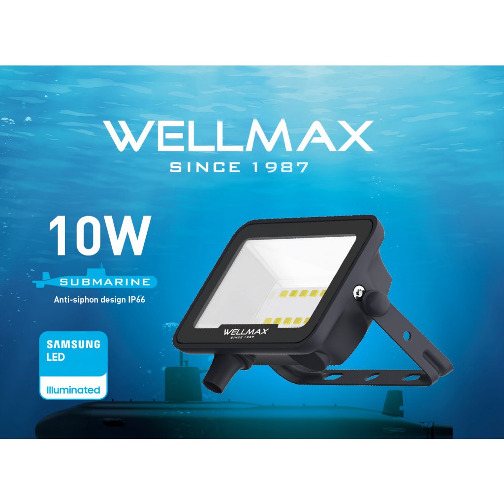 LED Reflektor Wellmax 10W Samsung LED - Neutrální bílá