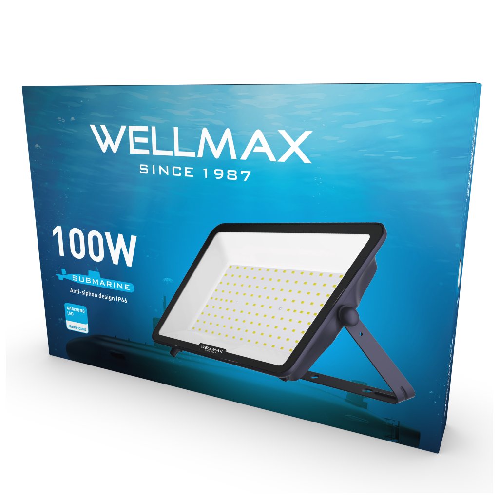 LED Reflektor Wellmax 100W Samsung LED - Neutrální bílá
