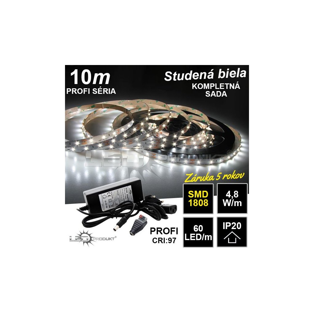6994 10m profi smd1808 60led m ip20 studena b kompletna sada