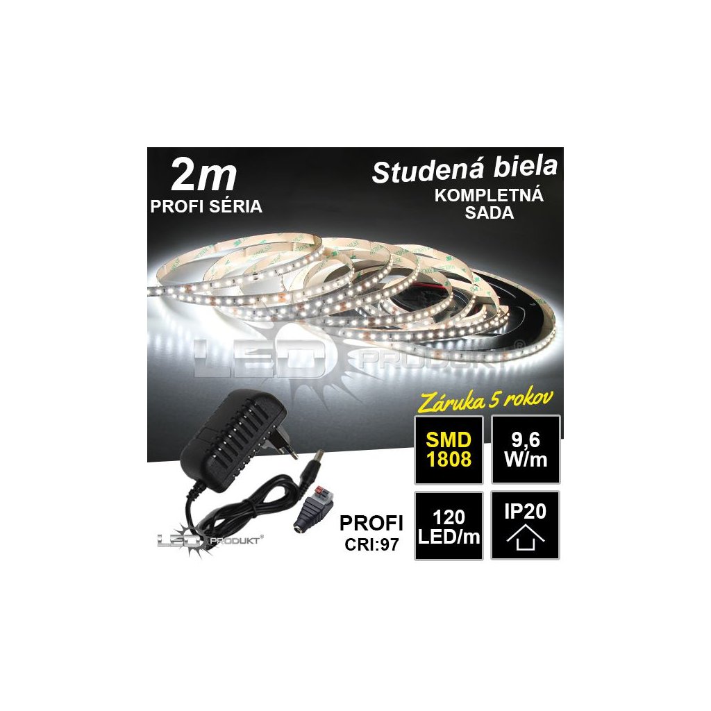 7000 2m profi smd1808 120led m ip20 studena b kompletna sada