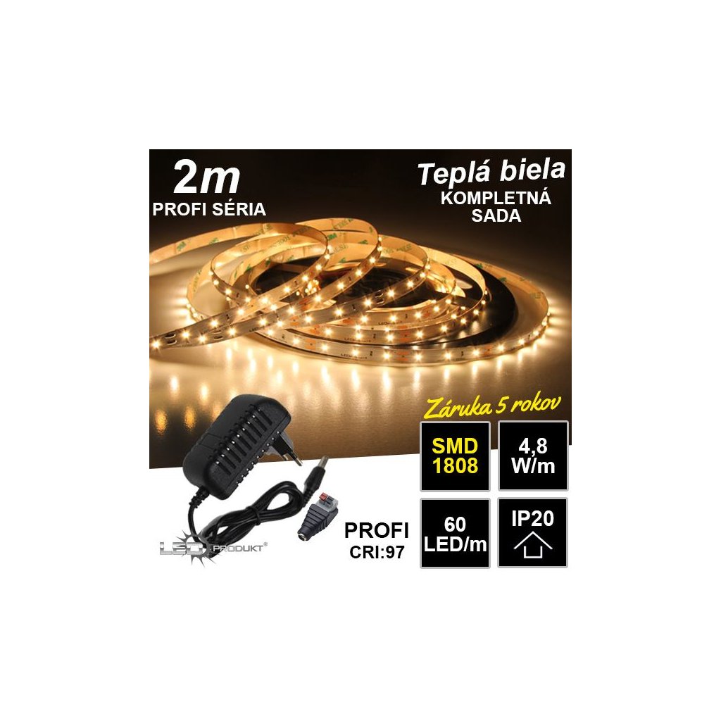 6973 2m profi smd1808 60led m ip20 tepla b kompletna sada