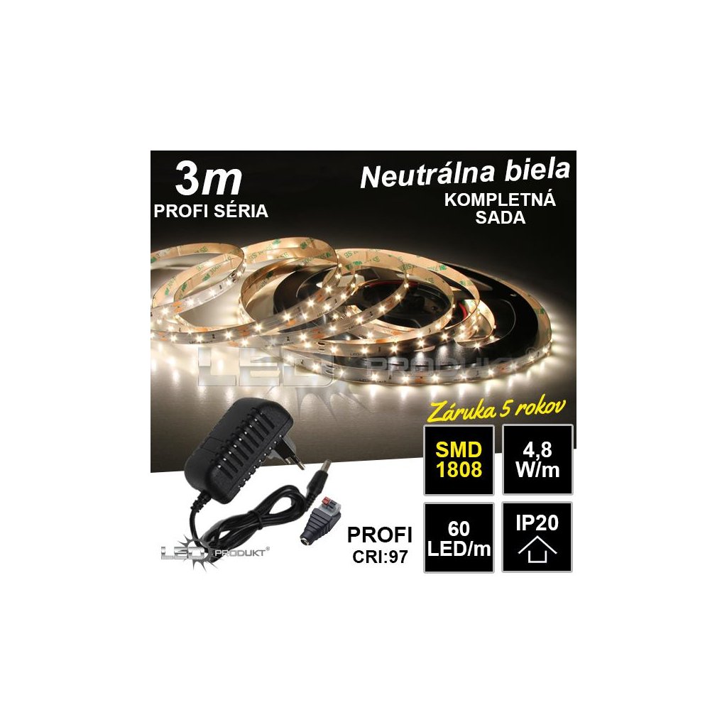 6979 3m profi smd1808 60led m ip20 neutralna b kompletna sada