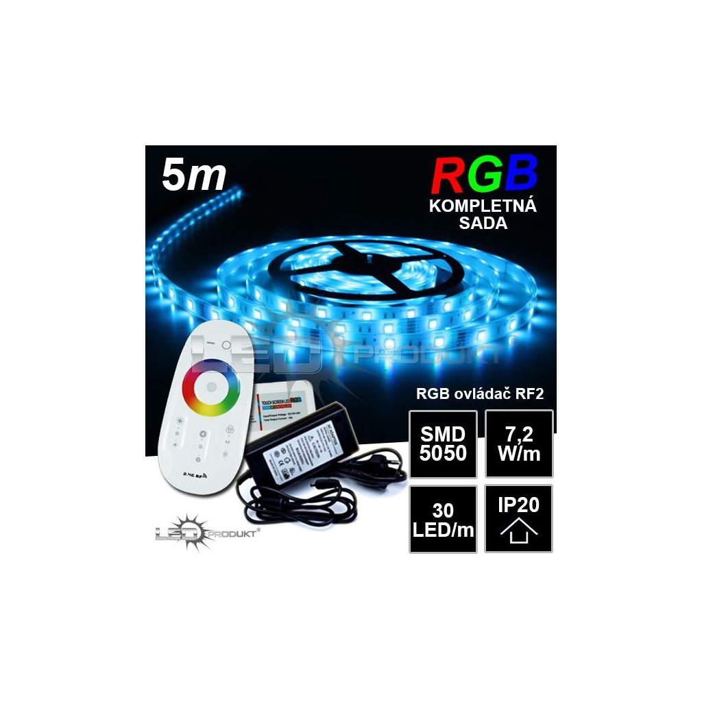 4909 5m ip20 30led m rgb pasik rf2 kompletna sada