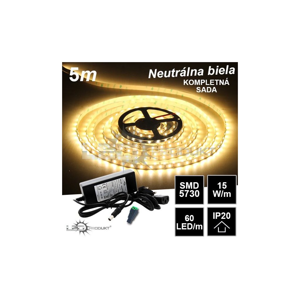 5518 5m smd5730 60led m ip20 neutralna b kompletna sada
