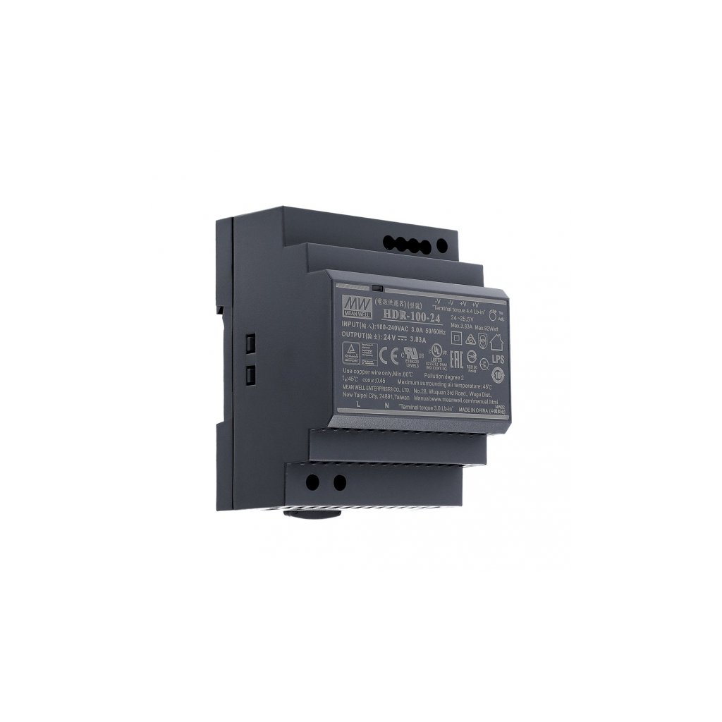 6259 led napajaci zdroj hdr 100w 24v na din listu mean well