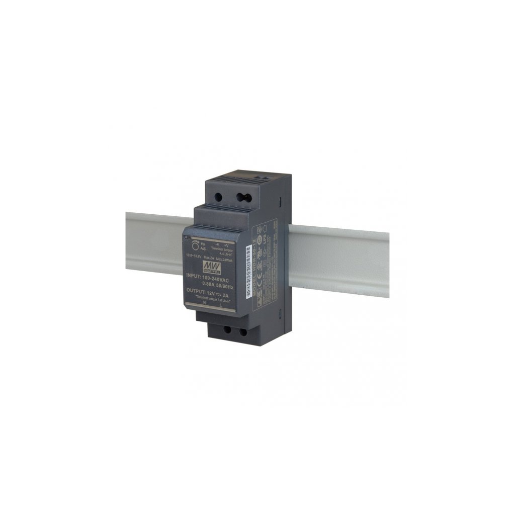6643 led napajaci zdroj hdr 24w 12v na din listu mean well